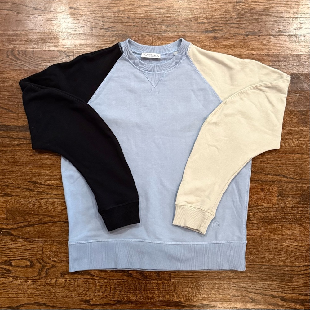 JW Anderson “Bluebird” Colorblock Pullover Crewneck Sweatshirt